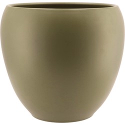 DK Design bloempot/plantenpot Vinci - olijfgroen mat - voor kamerplant - D28 x H31 cm - Plantenpotten