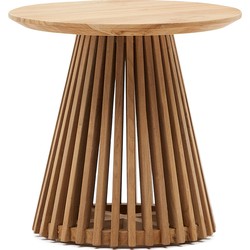 Kave Home - Jeanette bijzettafel in massief teak Ø 50 cm