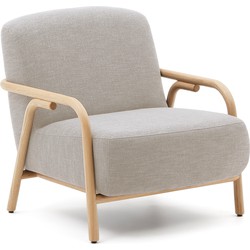 Kave Home - Beige fauteuil Sylo van FSC 100% massief essenhout