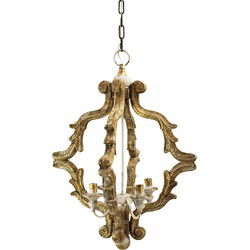Clayre & Eef Hanglamp Goudkleurig Hout