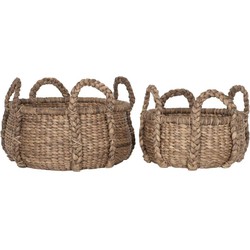 MUST Living Basket Colony round LOW, set of 2,21xØ26 cm / 26xØ54 cm. Waterhyacinth