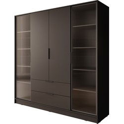 Meubella - Kledingkast Kaden - Zwart - 206 cm