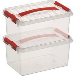 Sunware opbergbox - 2x - transparant - 6L - 30 x 20 x 14 cm - Opbergbox