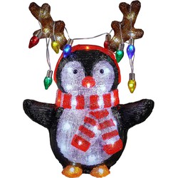 Luca Lighting Kerstverlichting Buiten Penguin - L32 x B21 x H42 cm - Meerkleurig