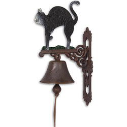 A PAIR OF CAST IRON CAT BELLS