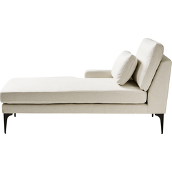 EWRON - Chaise longue - Lichtbeige - Rechtszijdig - Stof