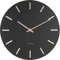 Wandklok Charm - Staal Zwart Gouden wijzers - Small - Ø30cm