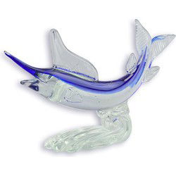 A MURANO STYLE GLASS FIGURINE OF A MARLIN