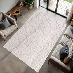 Binnen & Buiten vloerkleed - Zora Starburst - Creme - 200x290 cm