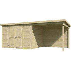 Blokhut met overkapping Kjeld 550x250
