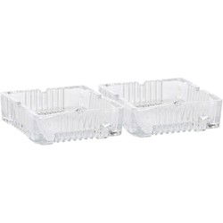 Home & Styling Asbak - 2x - vierkant - deco glas transparant - 10x4 cm - Asbakken