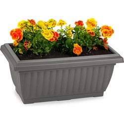 Plasticforte Plantenpot/bloempot Windsor - buiten - kunststof - antraciet - L33 x B18 x H15 cm - Plantenpotten