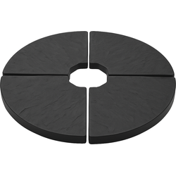 HIXA Parasoltegels - Beton Gevuld - Parasolvoet - Rond - Zwart - 4 Stuks