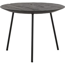 DTP Home Coffee table Jupiter medium BLACK,37xØ50 cm, recycled teakwood