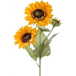 Kunstbloem Zonnebloem tak - 4x - 62 cm - geel - kunst zijdebloem - Kunstbloemen