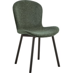 Eetkamerstoel - Groen - Stof - Zithoogte 47cm - Galtor - Set van 2