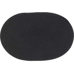 Unique Living - Placemat Daisy - Ovaal - Rotan - Zwart - 45x30cm
