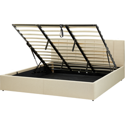 Beliani DREUX - Tweepersoonsbed-Beige-Polyester