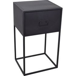 LOFT42 Djax Nachtkastje Hoog met Lade - Zwart - Metaal - 70x40x35