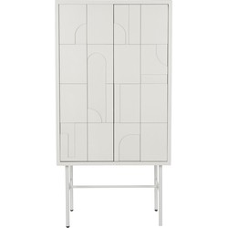 Kabinetkast Beige MDF/IJzer - 2 Deuren - 40x70x140cm - Funk