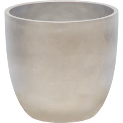 Mega Collections Plantenpot - keramiek - zilver - D14 cm - Plantenpotten