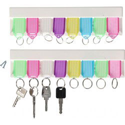 2x Sleutelkastje met 8 sleutelhangers 29 cm - Sleutelkastjes