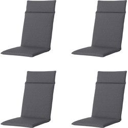Madison -  Tuinstoelkussen Hoge Rug Manchester grey - Ca. 120x50 cm - Set van 4