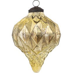 Clayre & Eef Kerstbal  Ø 8 cm Goudkleurig Glas Kerstdecoratie