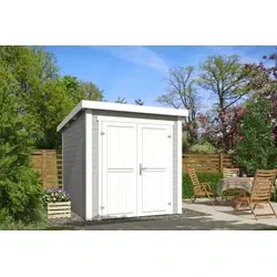 Outdoor Life blokhut Sara platinum grey-wit, 200 x 250 cm