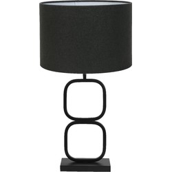 Tafellamp Lutika/Livigno - Zwart/Antraciet - Ø30x67cm