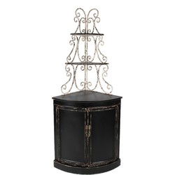 Clayre & Eef Wandkast  78x55x181 cm Zwart Hout Ijzer Opbergkast