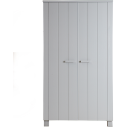 WOOOD Dennis Kast - Grenen Geborsteld - Beton Grijs - 111x202x55