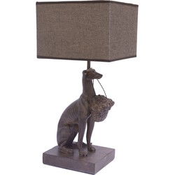 A RESIN WHIPPET LAMP