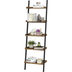 MIRA Home - Boekenrek met 4 planken in bruin/zwart - 125x60x30