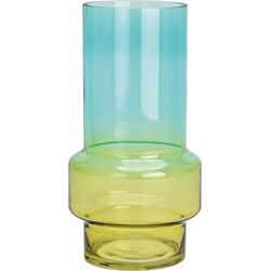 Vaas van glas groen (B/H/D) 13x25x13cm