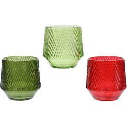 Theelichthouder glas d8h8 cm a3