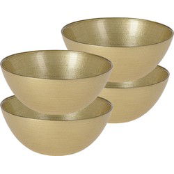Excellent Houseware Kommetjes/serveer schaaltjes - 4x - Athene - glas - D15 x H6 cm - goud - Kommetjes