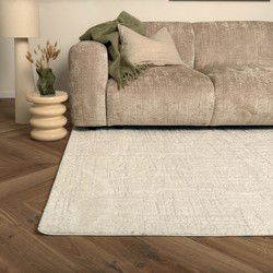 Scandinavisch vloerkleed Prent creme/wit Wit,Creme - Polyester