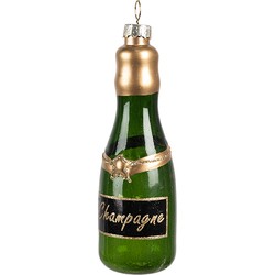 Clayre & Eef Kersthanger Fles 12 cm Groen Glas Kerstboomversiering