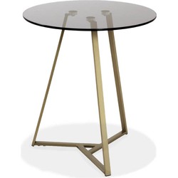 Bijzettafel - Ronde tafel - Zwaar - Solide - Stevig - Modern - Goud finisch gelakt staal - 45Ø x 50 cm