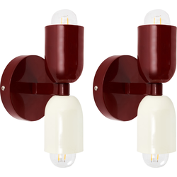 Beliani TOPI - Muurlamp-Rood-IJzer