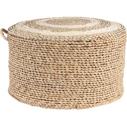 Clayre & Eef Poef  Ø 40x23 cm Bruin Stro Rond Hocker