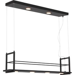 Moderne Hanglamp - Anne Light & Home - Metaal - Modern - LED - L: 100cm - Voor Binnen - Woonkamer - Eetkamer - Zwart
