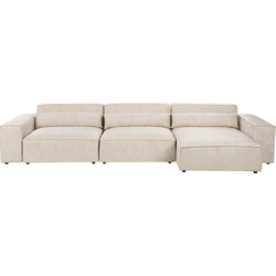 Beliani HELLNAR - Modulaire Sofa-Beige-Fluweel