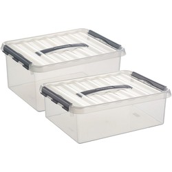 Opberg boxen set van 4x stuks in 10 en 15 Liter kunststof met deksel - Opbergbox