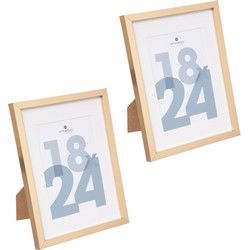 Atmosphera fotolijstje voor een foto van 18 x 24 cm - 2x - goud - foto frame Manu - modern/strak ontwerp - Fotolijsten
