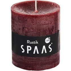 Rustieke cilinderkaars 68/80 - wijnrood - Spaas