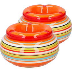 G.Wurm Storm asbak Casablanca - 2x - Keramiek - oranje - 11 x 6 cm - Asbakken