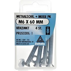 M.schroef moer pk m6x60mm 4st