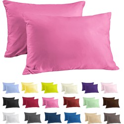 Zavelo Katoen Kussenslopen Basics Fuchsia (set van 2)-60 x 70 cm (standaard)